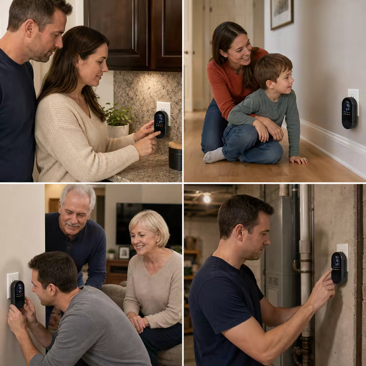 Families placing Aegis Home Safe monitors in rooms around the home