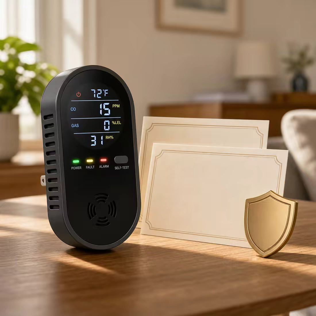 Aegis Home Safe monitor with warranty cards